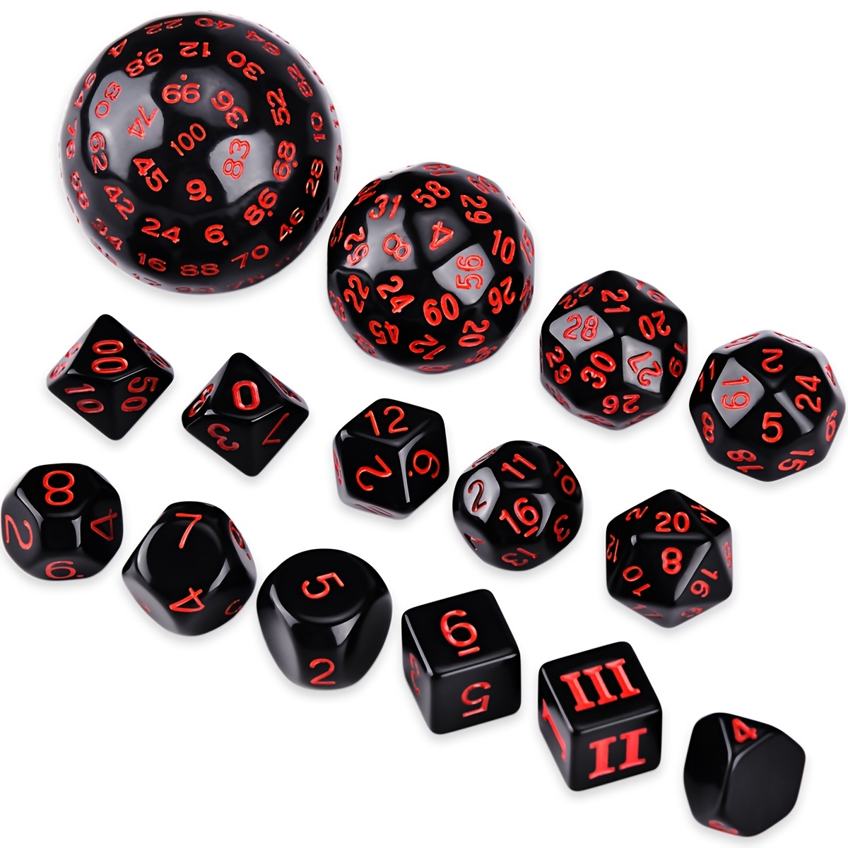 Board Game Pandemic - D3-D100 dasar hitam Set dadu polihedral