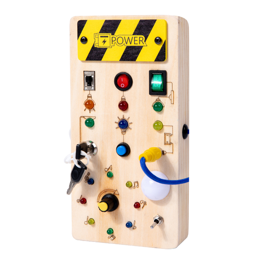 Board Game With Questions - Montessori mainan sensor papan sibuk, kayu