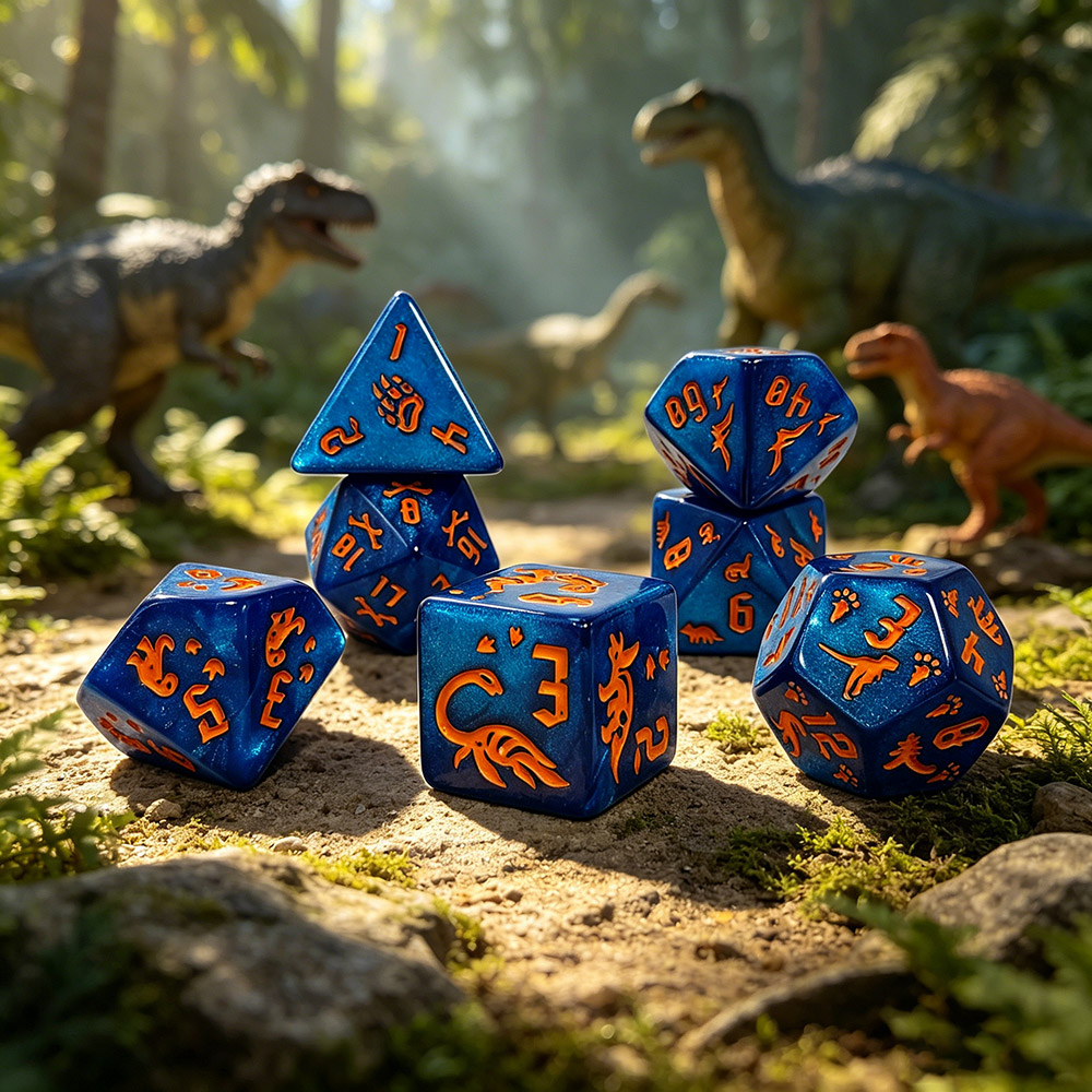 7 Buah Set Dadu Berukir Dinosa - Board Game Pandemic ulasan dan harga