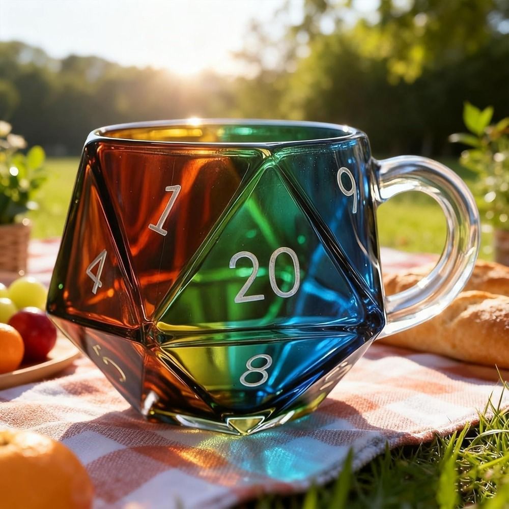 Mug Dadu D20 Pelangi Kaca Tran - Board Game Pandemic ulasan dan harga