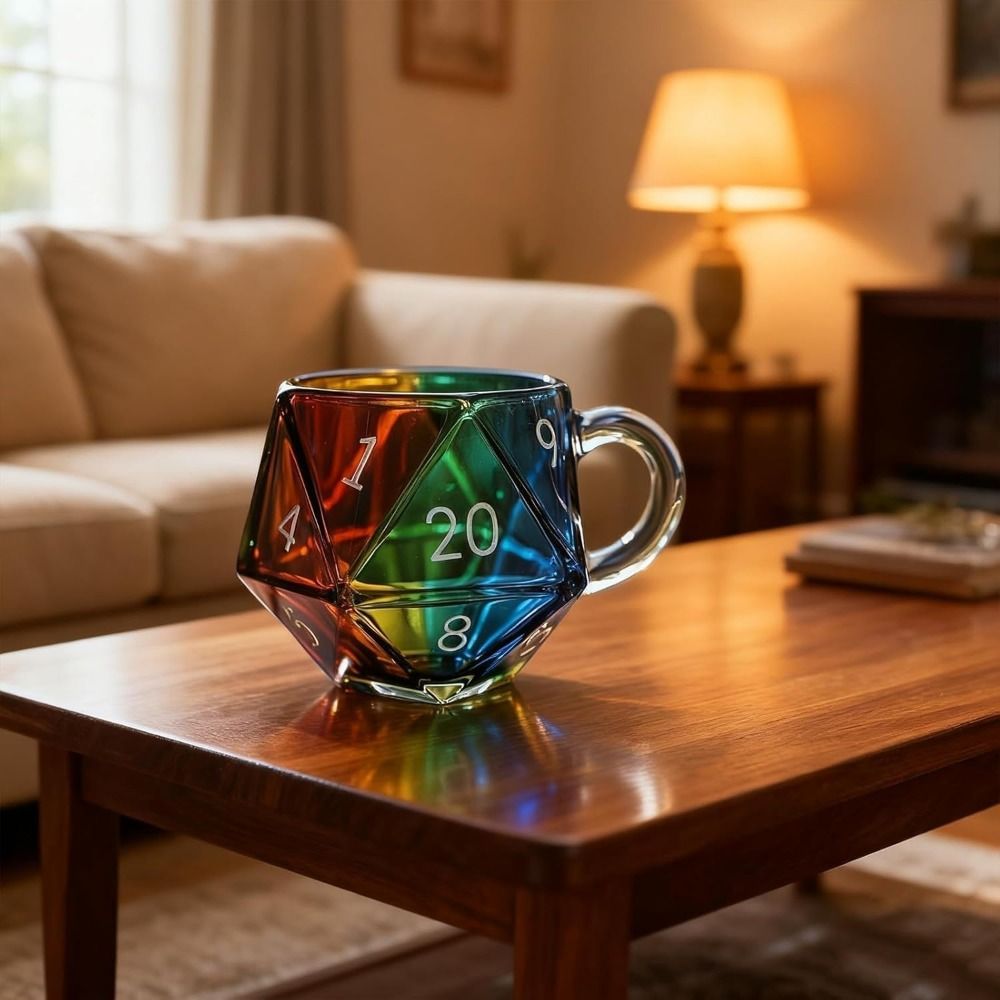 Mug Dadu D20 Pelangi Kaca Tran - Board Game Pandemic ulasan dan harga